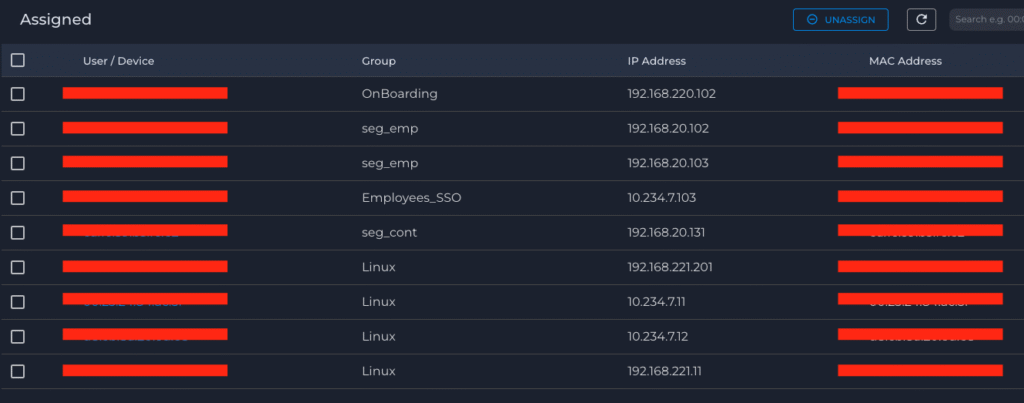 Nile Trust Engine - Assigned devices
